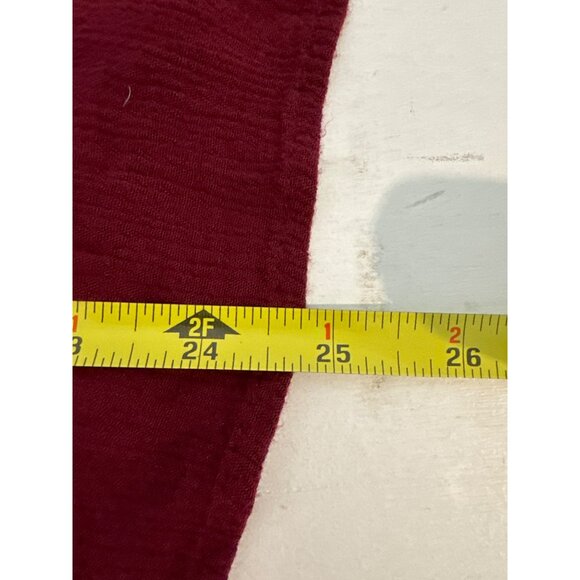 Entro Womens Top Sz L Maroon Embroidered Tunic Floral Embroidered Boho Tasseled - Picture 8 of 10